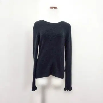 studio CLIP 리브 니트 다크 그레이 소매 프릴 ( M )