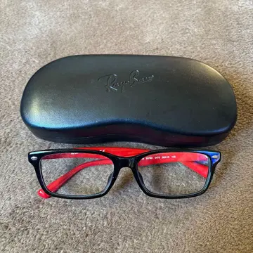 레이밴 스퀘어형 안경 블랙/레드 케이스 포함