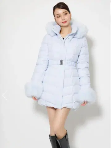 A라인 원피스 코트 다운 자켓 리엔다 블루