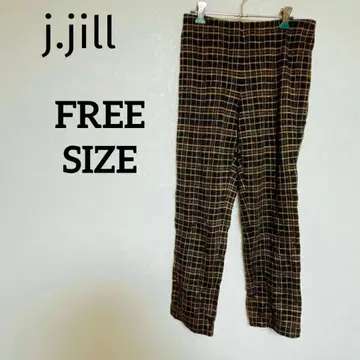 특가 즉시 구매 OK j.jill 체크 무늬 슬림 레그 팬츠 프리 사이즈