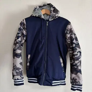 보아 안감 후드티 카모플라쥬 카모 무늬 네이비 XL