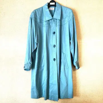 트렌치코트 무릎 기장 버튼 포함