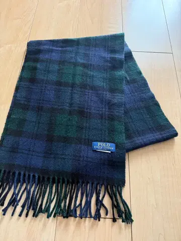 POLO 타탄 체크 머플러 네이비