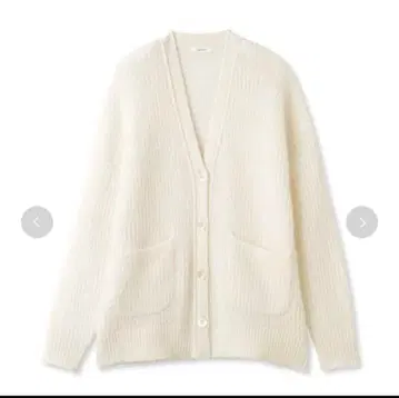 미라 오웬 쉘 버튼 모헤어 샤기 가디건 아이보리