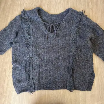 LOWRYSFARM 2way 프린지 멜란지 니트