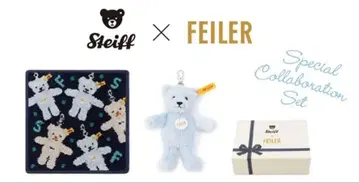 [ 새상품 박스 포함 ] 페이 슈타이프 콜라보 세트 손수건 곰 참