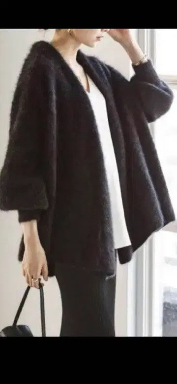 NOBLE Spick&Span 베이크루즈 그레이 모헤어풍 가디건