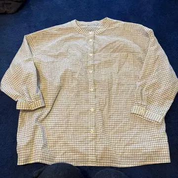 decoux 체크 무늬 7부 소매 셔츠