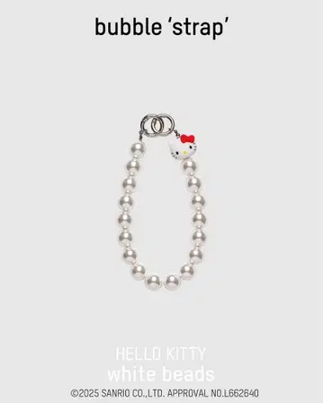 HELLO KITTY 버블 스트랩 화이트 비즈