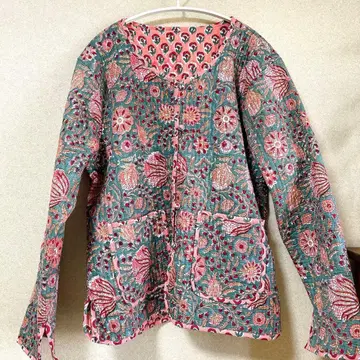 인도 핸드 블록 프린트 퀼트 자켓 시착만 한 상품