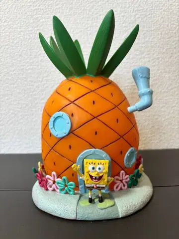 스펀지 밥 파인애플 집 저금통 중고품 전체 길이 약 17cm