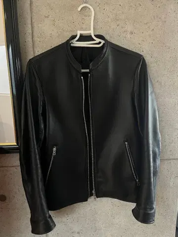 LIDM 블랙 가죽 싱글 라이더 자켓