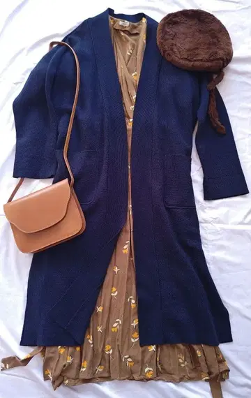 미라 오웬 네이비 롱 가디건