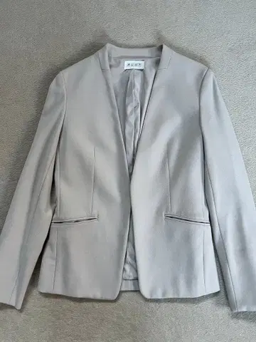 PLST 플라스테 웜 리저브 노카라 자켓 베이지 그레이지 XS