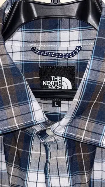 THE NORTH FACE 긴팔 셔츠 L 네이비 체크