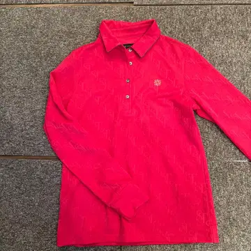 ST ANDREWS 여성용 L 빨간색 핑크 긴팔 피케 셔츠
