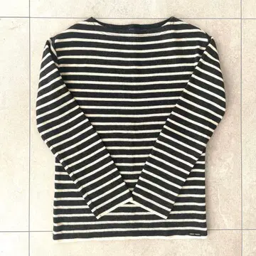 SAINTJAMES 세인트 제임스 보더 울 니트 스웨터 화이트 블랙