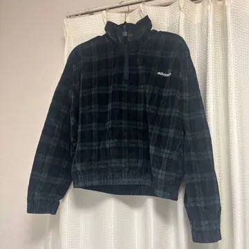 아디다스 코듀로이 타탄 체크 집업 M