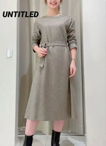 언타이틀 트위드 플레어 원피스 그레이 계열
