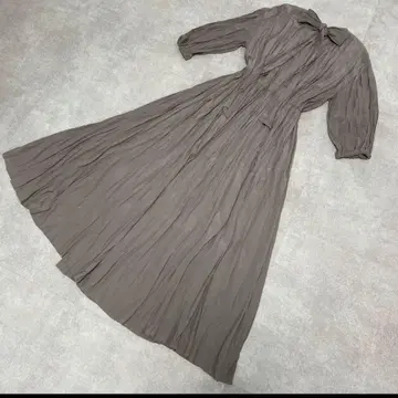 백리본 롱 원피스