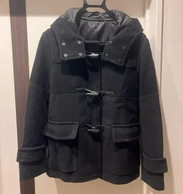 GROBALWORK 블랙 그레이 더플 코트