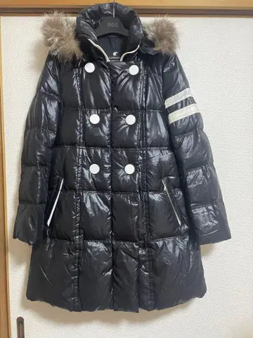 LOVELESS 퍼 후드 다운 자켓 블랙