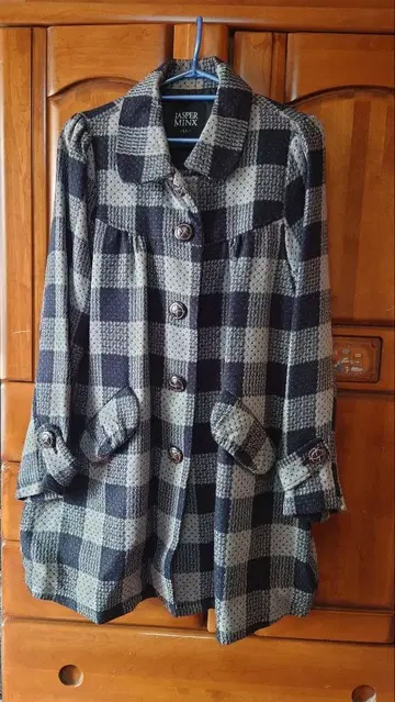 JASPER MINX 체스터 코트 LL 사이즈 체크 무늬
