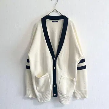 allureville 24AW 벌키 라인 가디건 바이컬러