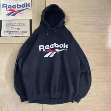 90s USA제 리복 Reebok 풀오버 후드티 블랙