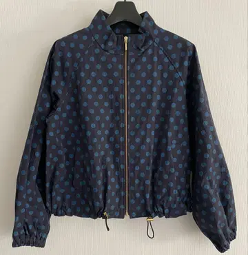 도트 무늬 자켓 네이비