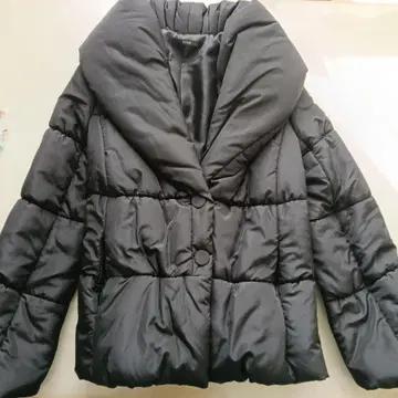 DURAS 블랙 다운 자켓 리본 포함