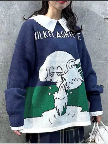 [ MACORODRIGUEZ ] 콜라보 그래픽 니트