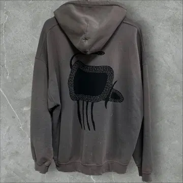 20AW 일본제 사스콰치 데미지 후드티 짧은 기장 페이드 아트