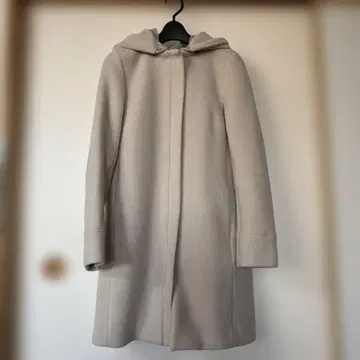 베이지 후드 부착 울 코트 STRAWBERRYFIELDS 새상품급 M