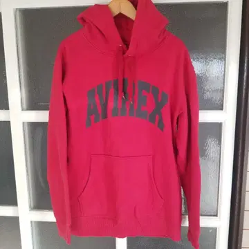 AVIREX 후드티 XL 빨간색 속기모