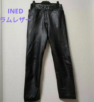 INED 이네드 리얼 라무 가죽 팬츠 2(M) 사이즈 블랙