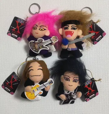 X JAPAN 마스코트 키링 봉제 인형 4체 세트 반프레스토