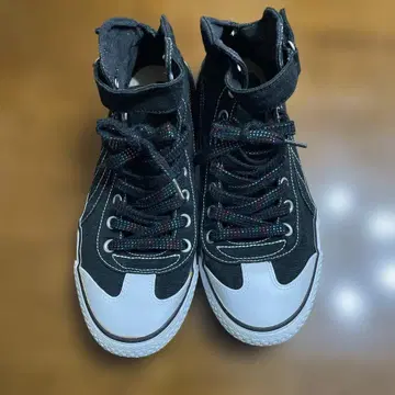 PUMA 미드 스니커즈 캔버스 소재 블랙 25cm