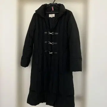 트루사르디 토글 버튼 롱 다운 롱 코트 블랙