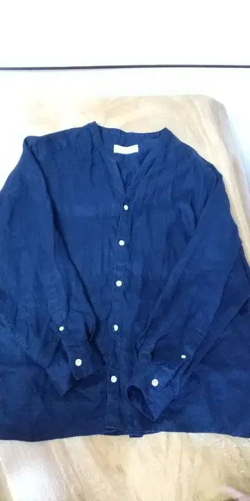 네이비 긴팔 셔츠 린넨 100%