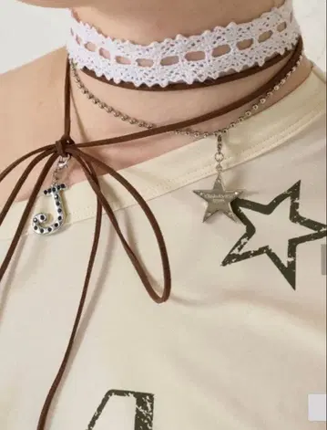 TINA:JOJUN 참 포함 멀티 목걸이