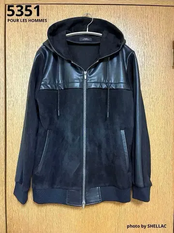 5351 풀옴 소재 절개 콤비네이션 후드티