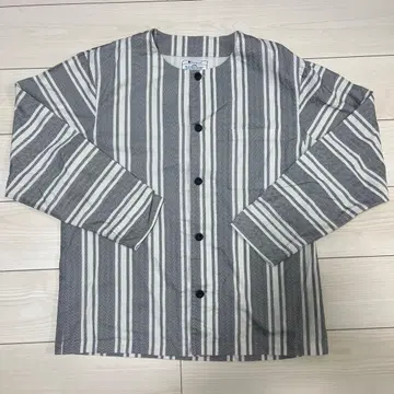 Champion 긴팔 셔츠 X-LARGE 그레이와 화이트 스트라이프