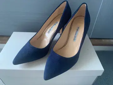 PELLICO 네이비 스웨이드 펌프스 하이힐 38 24.5 펠리코
