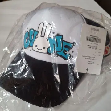 CUNE 메쉬 캡 화이트/블랙 토끼 미개봉 새상품