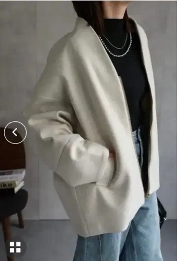 택 포함 새상품 sakishimatokyo 노카라 숏코트/블루종