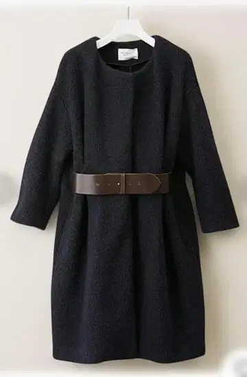 beautiful people 벨트 포함 롱 코트 네이비