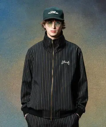 glamb 스파클 스트라이프 트랙 자켓 블랙 S 사이즈