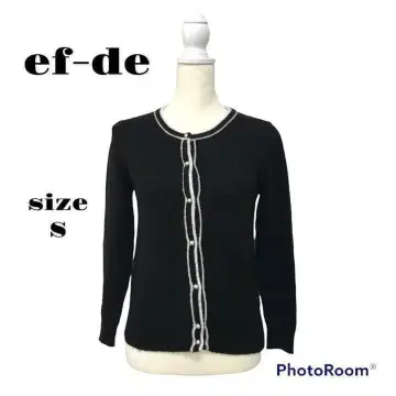 ef-de 에프데 가디건 니트 스웨터 아크릴 블랙 엘레강트