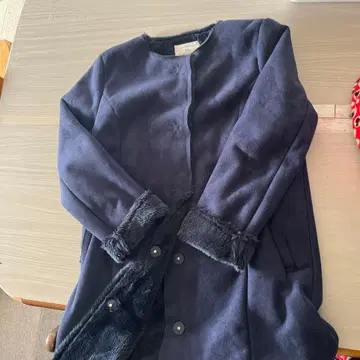 Samansa Mos2 네이비 롱 코트